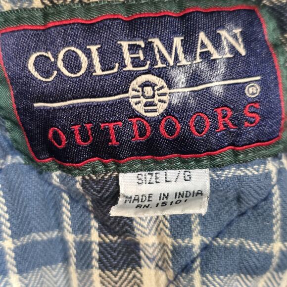 Coleman Outdoor Men's L VTG Denim Chore Jacket Lined Corduroy Collar Distressed - Picture 7 of 15